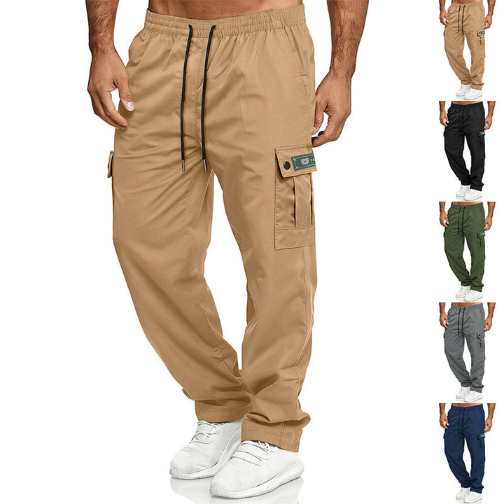 Herren Cargohose mit elastischem Bund, Kordelzug und Multifunktions-Taschen – Bravaro