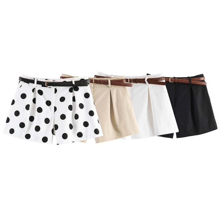 Damen elegante Polka-Dot-Shorts mit Gürtel Echo Archiv
