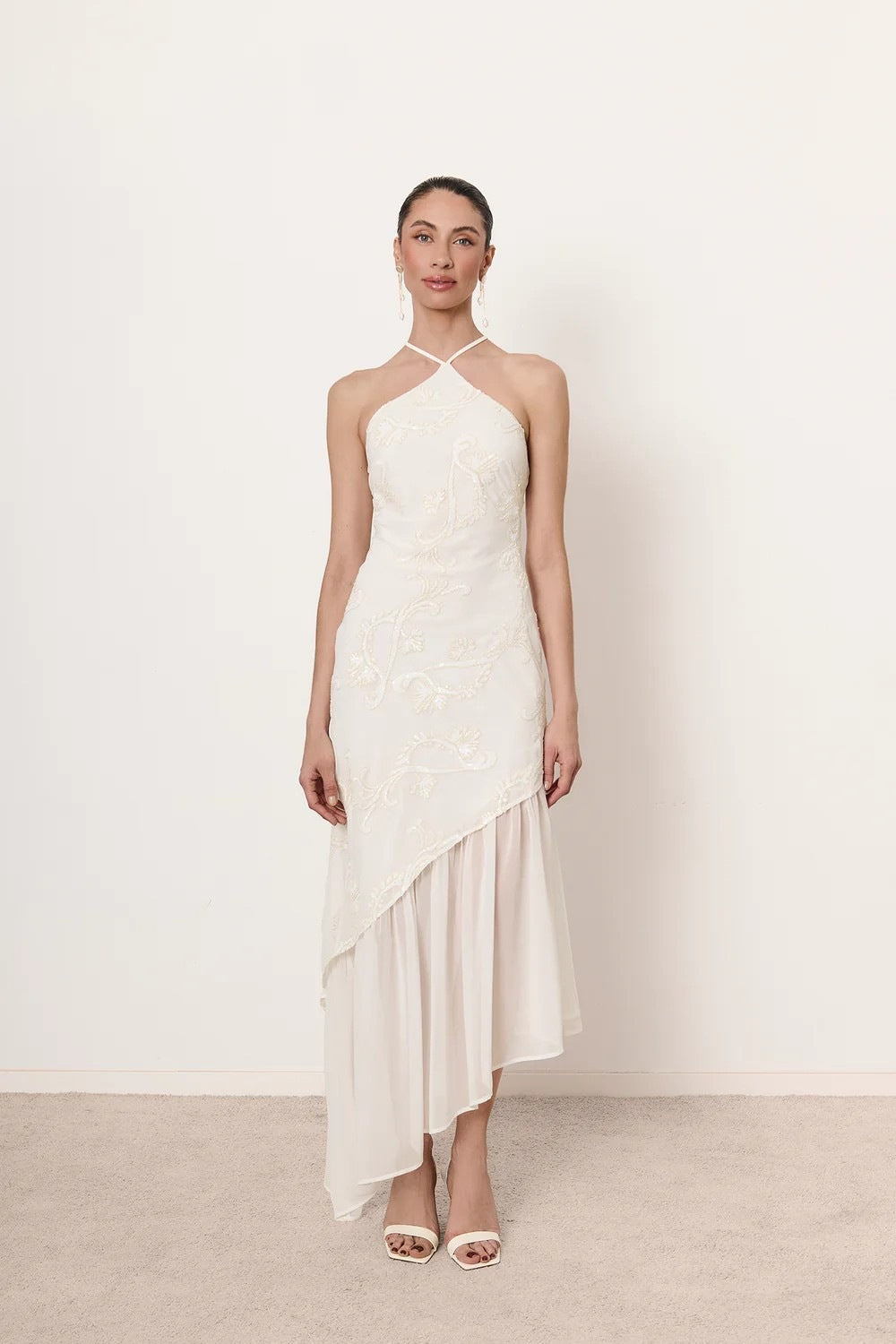 Damen Asymmetrisches Hochzeitskleid mit eleganter Spitze Echo Archiv