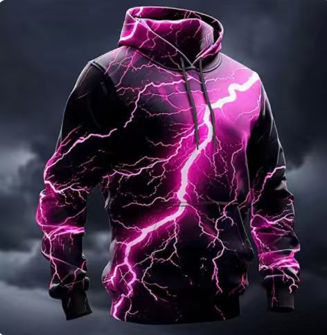 Herren Kapuzenpullover mit dynamischem Blitzdesign Echoarchiv