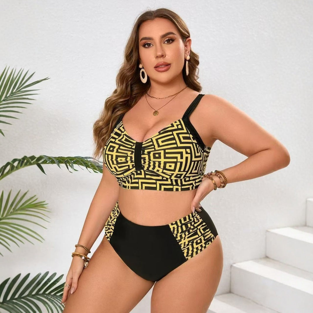Damen Zweiteiliges Bikini-Set mit modernem geometrischem Design Echo Archiv