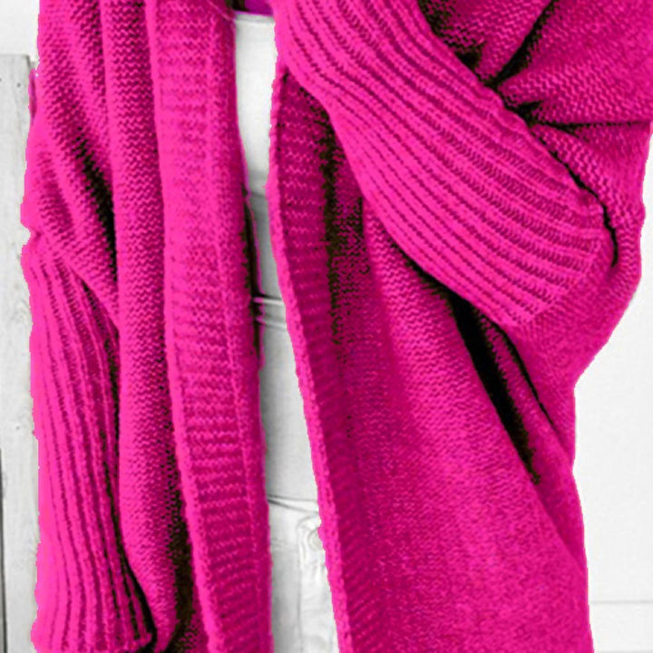 Damen Longline Kapuzen-Strickcardigan mit offener Front – Veloura