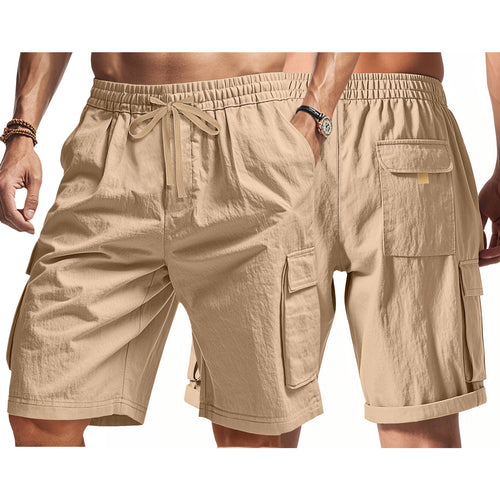 Herren nan knielange Utility-Shorts aus leichtem Baumwollmix mit elastischem Tunnelzugbund und aufgesetzten Klappentaschen Echo Archiv