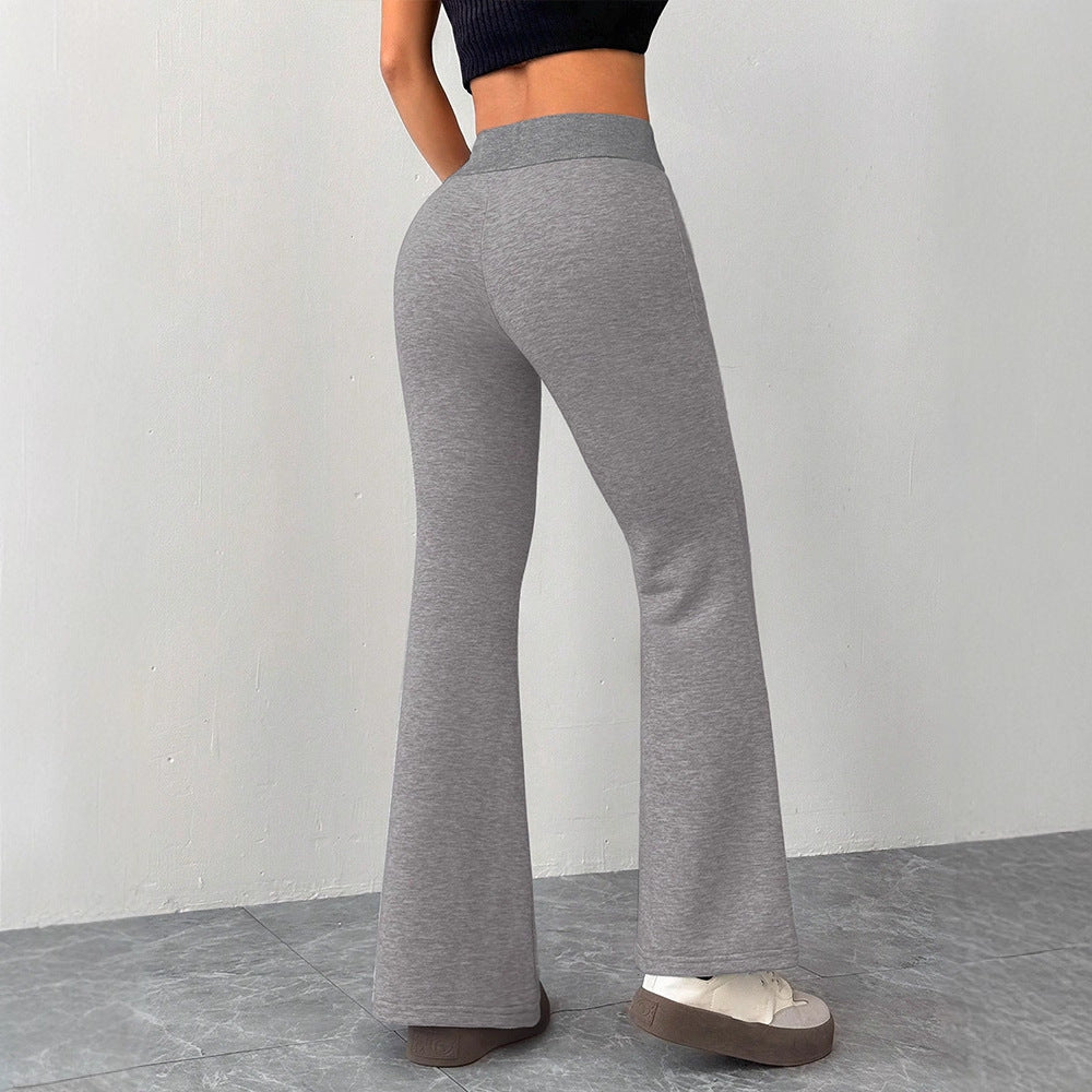 Damen Flared Loungehose mit hohem Bund und elastischem Kordelzug Echo Archiv
