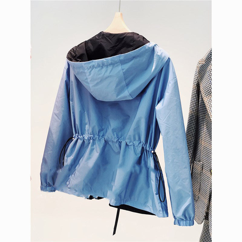 Damen Modische Übergangsjacke mit verstellbarem Bund Echoarchiv