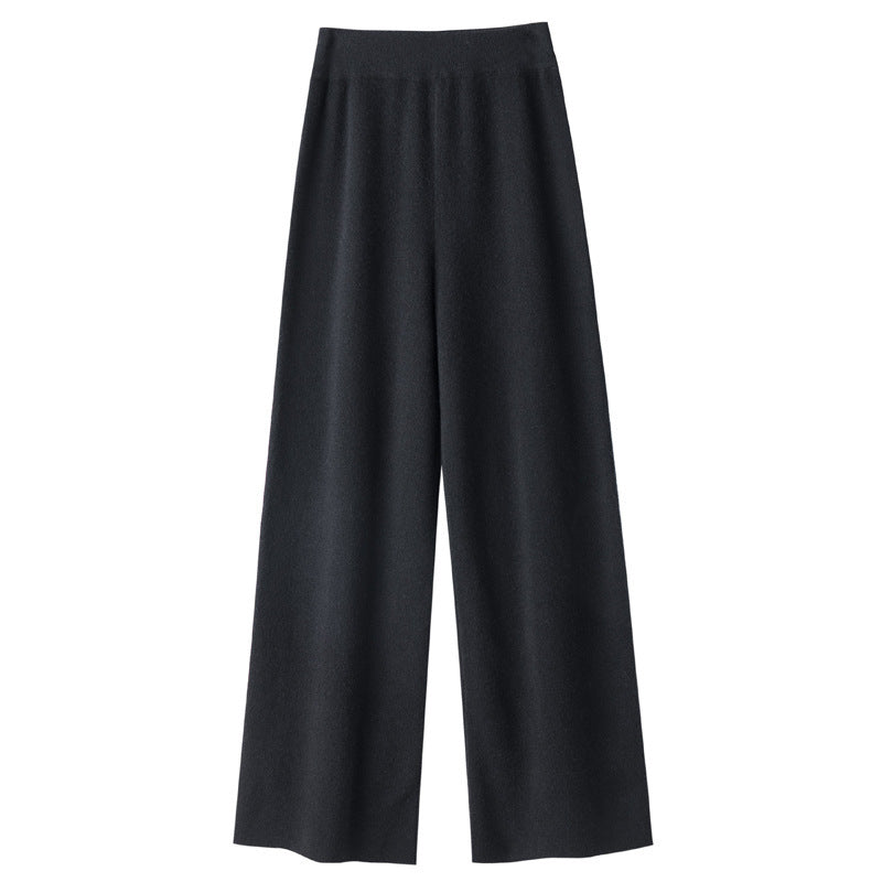 Damen Weite Strickhose mit hohem Bund und kaschmirähnlicher Weichheit Echoarchiv