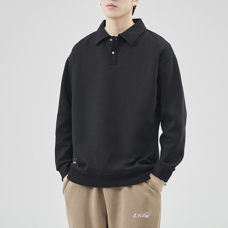 Herren lässiger Sweater mit Polokragen und hochwertigen Materialien Echoarchiv