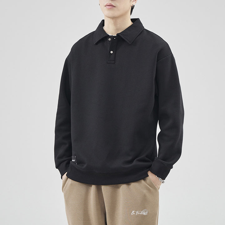 Herren lässiger Sweater mit Polokragen und hochwertigen Materialien Echoarchiv