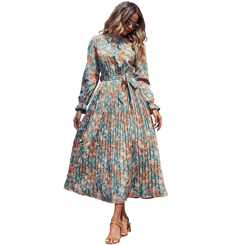 Damen Midi-Kleid mit floralem Design und Bindedetails Echo Archiv