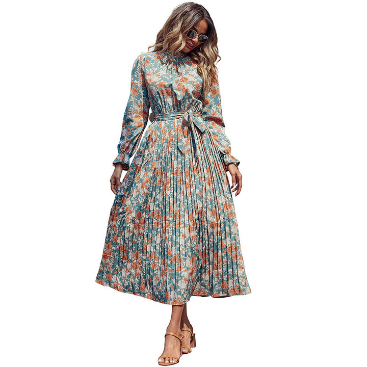 Damen Midi-Kleid mit floralem Design und Bindedetails Echo Archiv
