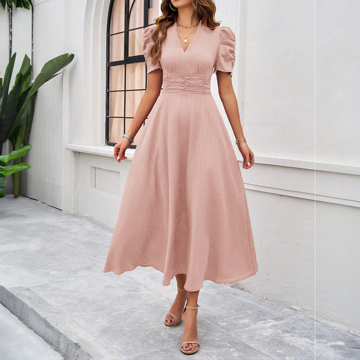 Damen Maxikleid mit elegant verarbeiteten Puffärmeln und taillierter Silhouette Echo Archiv