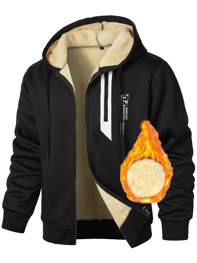 Herren Fleece-Kapuzenjacke mit wärmendem Innenfutter und praktischen Reißverschlusstaschen Echoarchiv