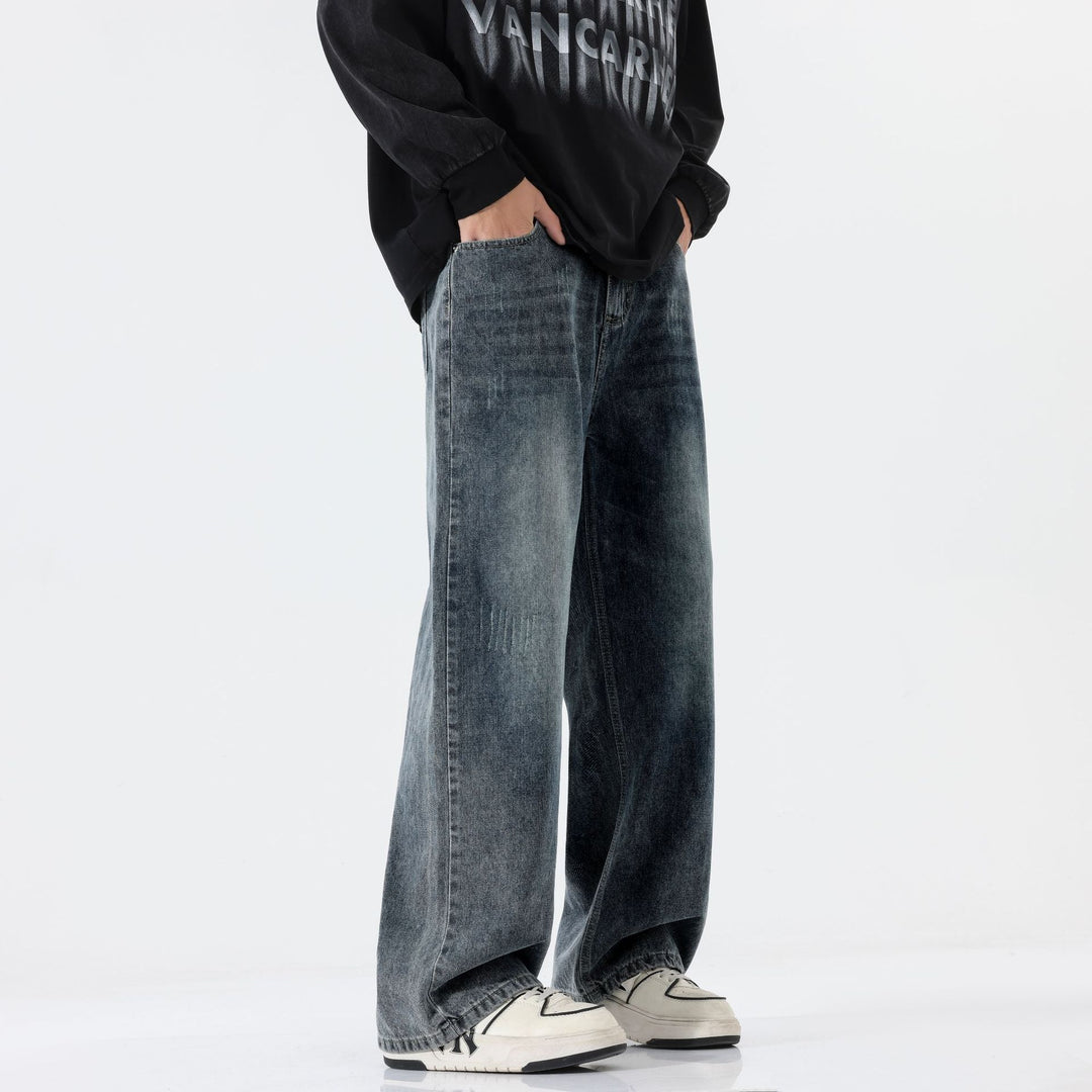 Herren Extraweite Baggy-Jeans mit extra langer Saumkante und dezenter Repair-Optik Echo Archiv