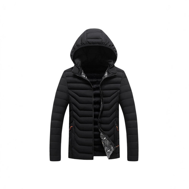 Herren Ultraleichte gesteppte Kapuzenjacke mit Chevron-Steppung, winddichter Außenlage und Thermofutter Echoarchiv