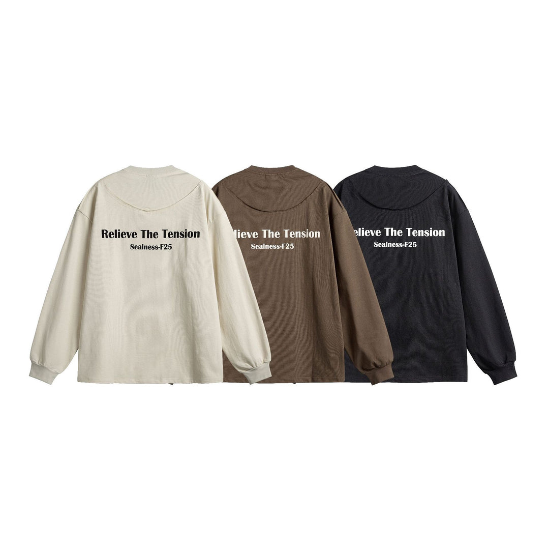 Unisex Oversize-Longsleeve mit dropped shoulder, gerippten Bündchen und minimalistischer Bruststickerei Echoarchiv