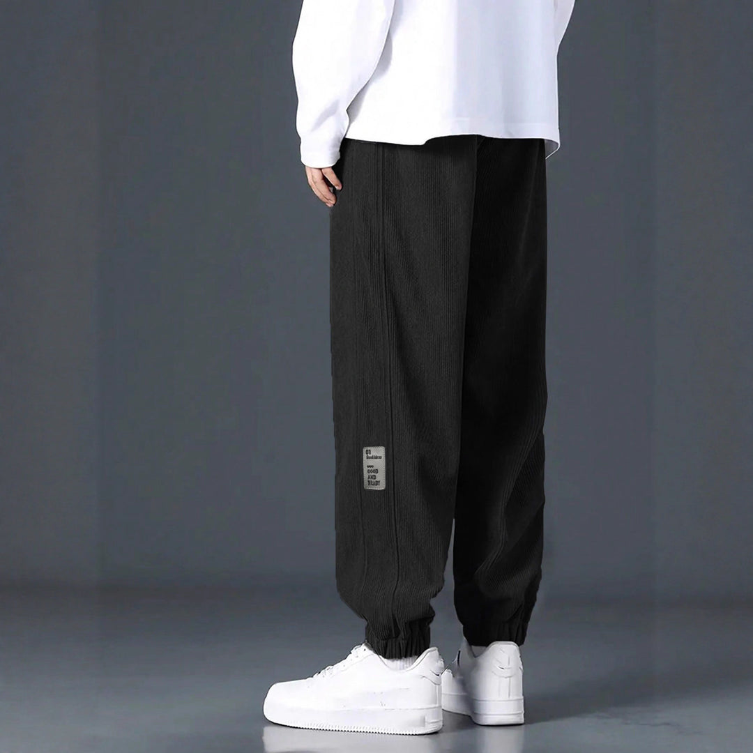 Herren nan Relax-Freizeithose aus feiner Breitkordstruktur mit Tunnelzug und elastischen Knöchelabschlüssen Echo Archiv