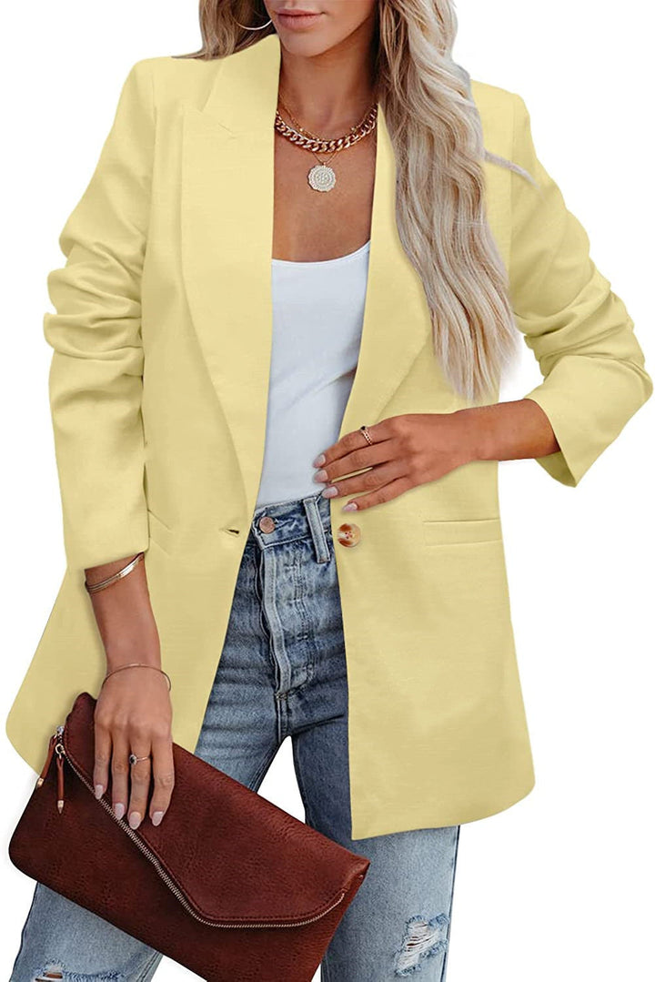 Echoarchiv | Doppelreihiger Blazer mit Gerafften Ärmeln und Taschen