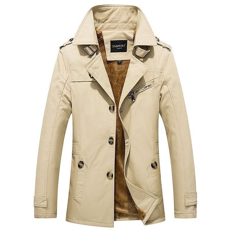 Herren Manteljacke im Trench-Peacoat-Mix mit Sherpa-Futter Echo Archiv