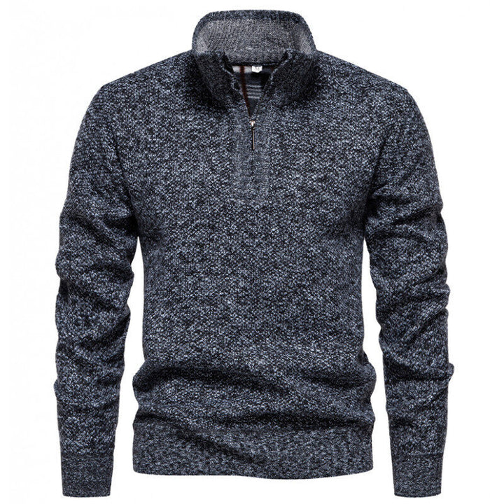 Herren Hochwertiger Pullover mit Stehkragen und Reißverschluss Echoarchiv