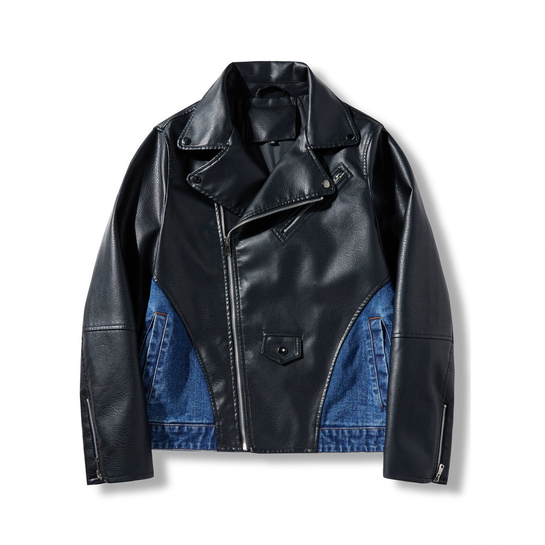 Herren Lederimitat und Jeans Kombi-Jacke Echoarchiv