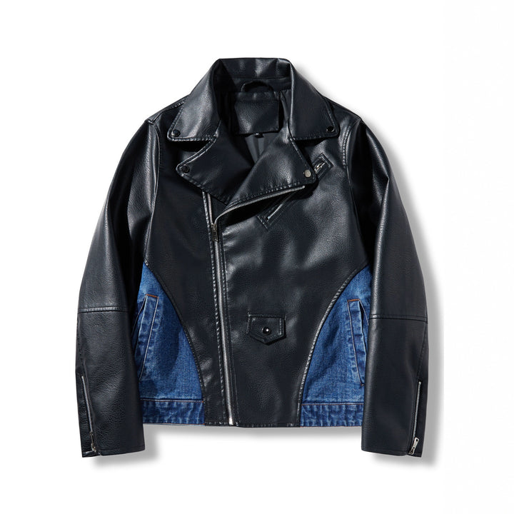 Herren Lederimitat und Jeans Kombi-Jacke Echoarchiv