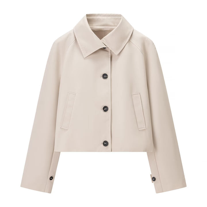 Damen Kurzjacke im Trenchstil mit kastiger Boxy‑Silhouette und Raglanärmeln Echo Archiv