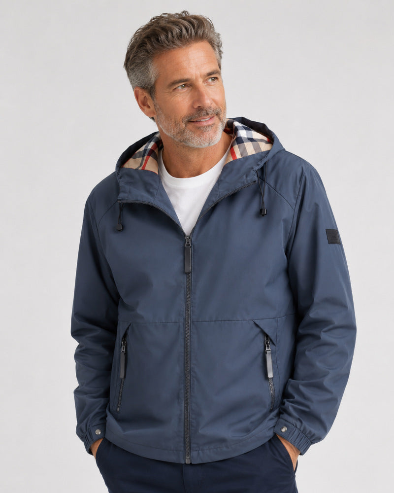 Herren Wasserfeste Übergangsjacke mit verstellbarem Kapuzenverschluss Echo Archiv