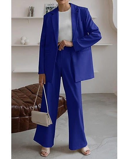 Damen Zweiteiliges Oversize-Blazer- und High‑Waist‑Weitbein‑Hosen‑Set – Valéne
