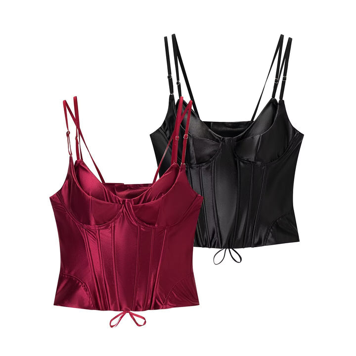 Damen Corsagenoberteil mit luxuriösem Satin-Finish und verstellbaren Trägern Echo Archiv