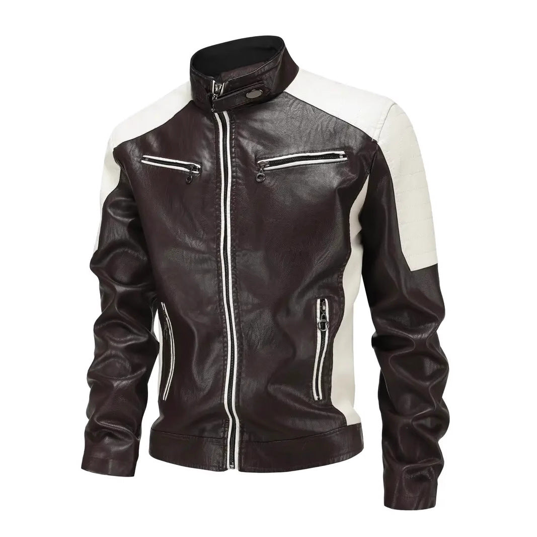 Herren Sportliche Kunstlederjacke mit Reißverschluss Echo Archiv