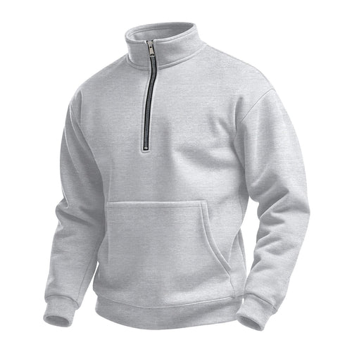 Herren Fleece-Pullover mit halbem Reißverschluss und praktischer Kängurutasche Echoarchiv