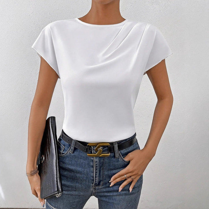 Damen Elegantes Kurzarm-Top mit modernem Schnitt und fließendem Stoff Echo Archiv