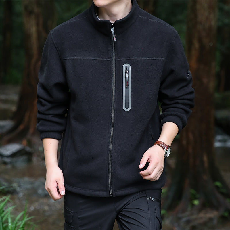 Herren Atmungsaktive Microfleecejacke mit wasserabweisender Brustreißverschluss-Leiste und Stehkragen Echo Archiv