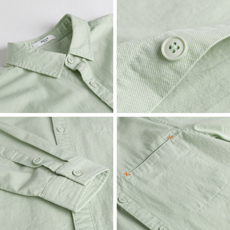 Herren Leichtes Baumwoll-Layering-Overshirt mit tonaler Brusttasche und Soft‑Touch‑Finish Echoarchiv