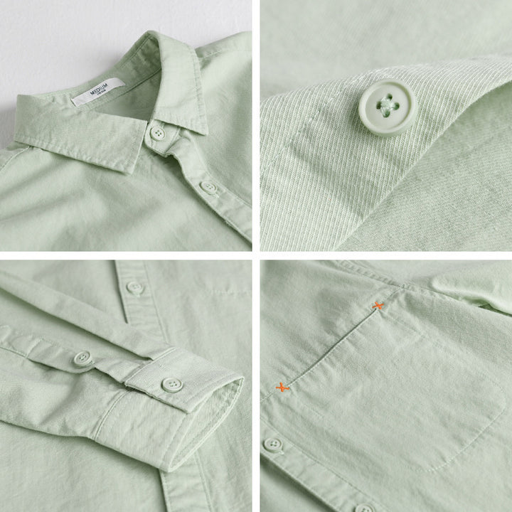 Herren Leichtes Baumwoll-Layering-Overshirt mit tonaler Brusttasche und Soft‑Touch‑Finish Echoarchiv