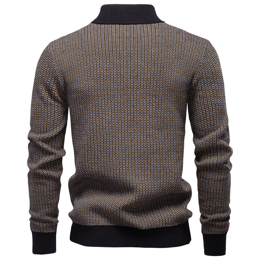 Herren Strickpullover mit modernem Zipper und strukturiertem Design Echoarchiv