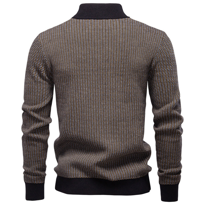 Herren Strickpullover mit modernem Zipper und strukturiertem Design Echoarchiv