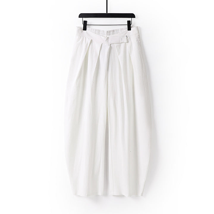 Damen Hochgeschnittene Culotte-Hose mit Bundfalten und elastischem Taillenbund Echoarchiv
