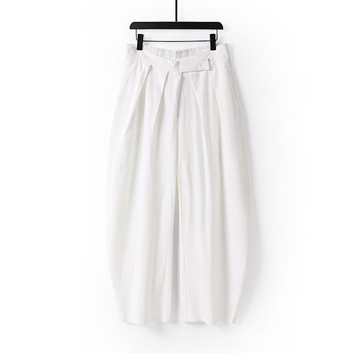 Damen Hochgeschnittene Culotte-Hose mit Bundfalten und elastischem Taillenbund Echoarchiv