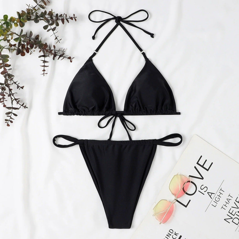 Damen Triangel-Bikini mit verstellbaren Bindebändern und elastischem Bund Echo Archiv