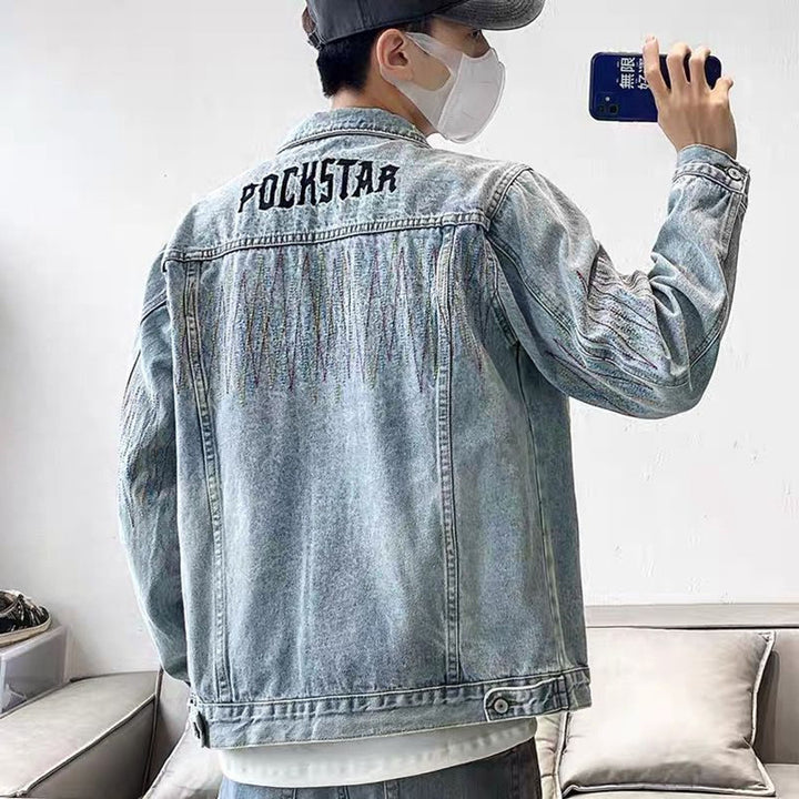 Herren Lässige Overshirt-Jacke mit kreativen Mustern Echoarchiv