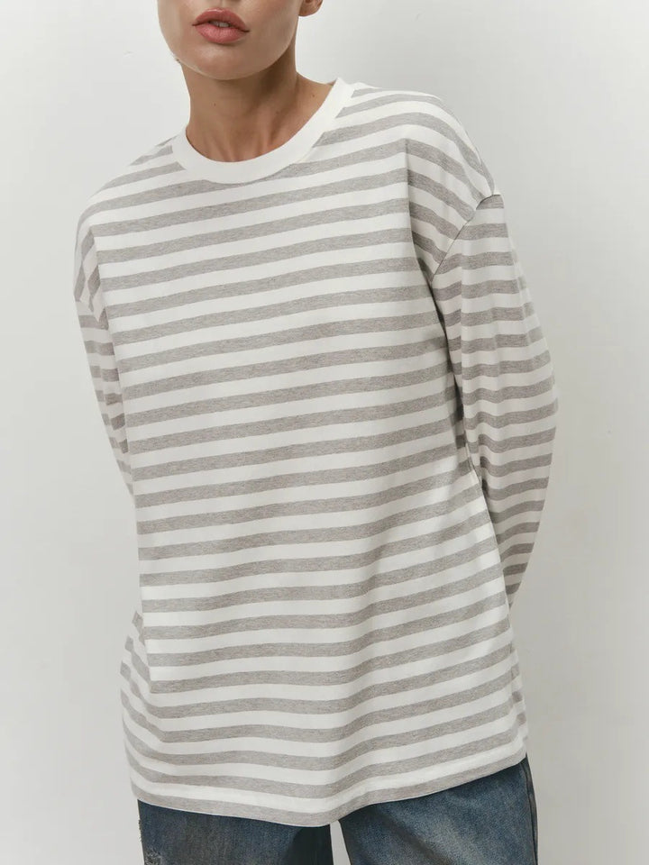 Damen Lässiges gestreiftes Langarmshirt Echo Archiv