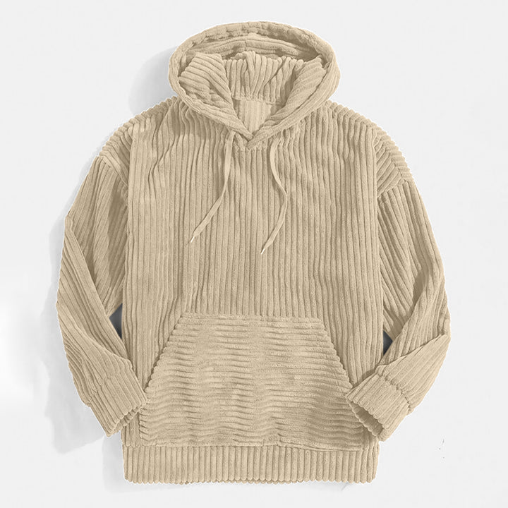 Unisex nan gerippter Samt-Hoodie mit Kapuze und Kängurutasche Echo Archiv