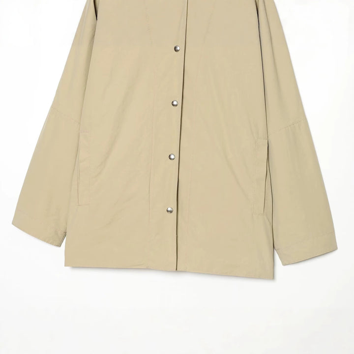 Damen Oversize Regenponcho‑Mantel mit Stehkragen und Druckknopfleiste Echo Archiv