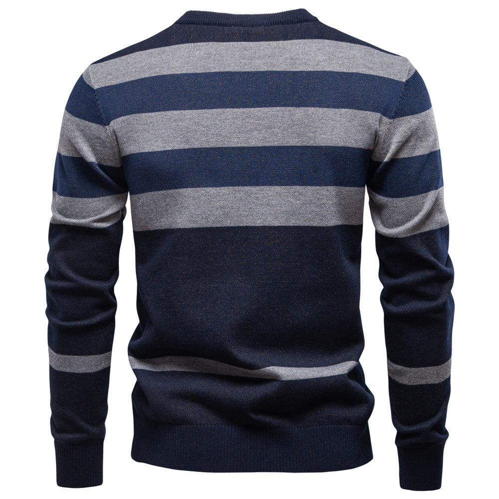 Herren Langarm Pullover mit modernem Karo-Muster und weichem Strick Echoarchiv