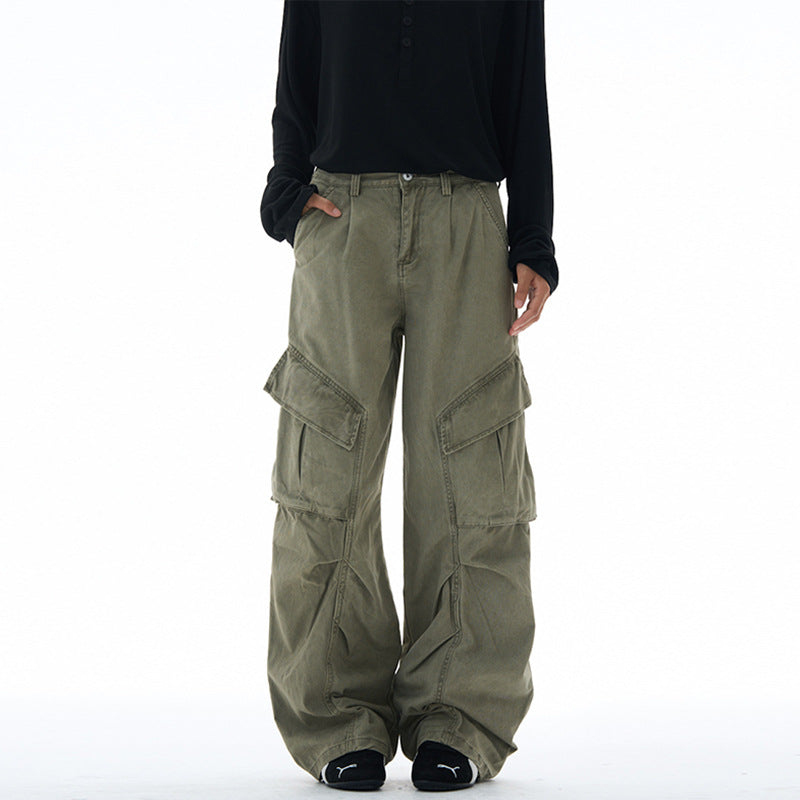 Damen weite Cargohose mit tiefem Schritt und aufgesetzten Taschen Echo Archiv