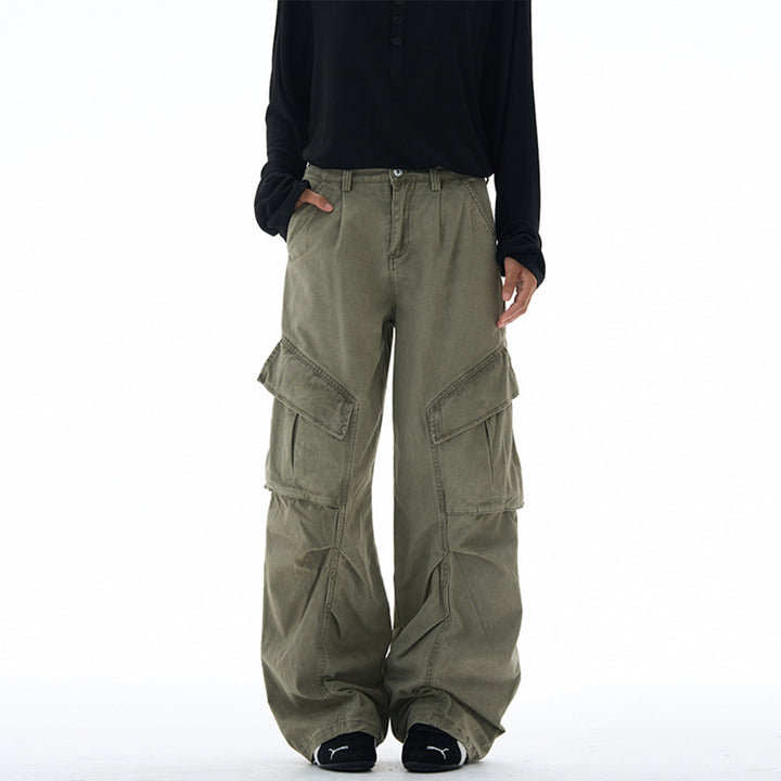 Damen weite Cargohose mit tiefem Schritt und aufgesetzten Taschen Echo Archiv