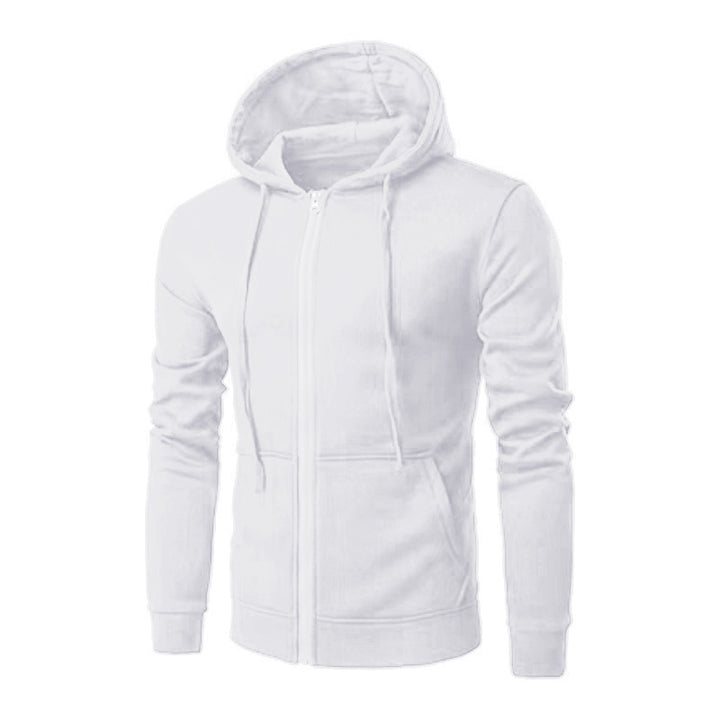 Herren schmal geschnittene Zip-Hoodie Jacke mit weichem Fleece-Innenfutter und Kängurutaschen – Cavarno