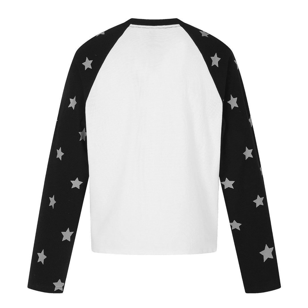 Unisex Raglan-Sweatshirt mit Sternärmeln und Vintage-Cowboy-Print Echoarchiv