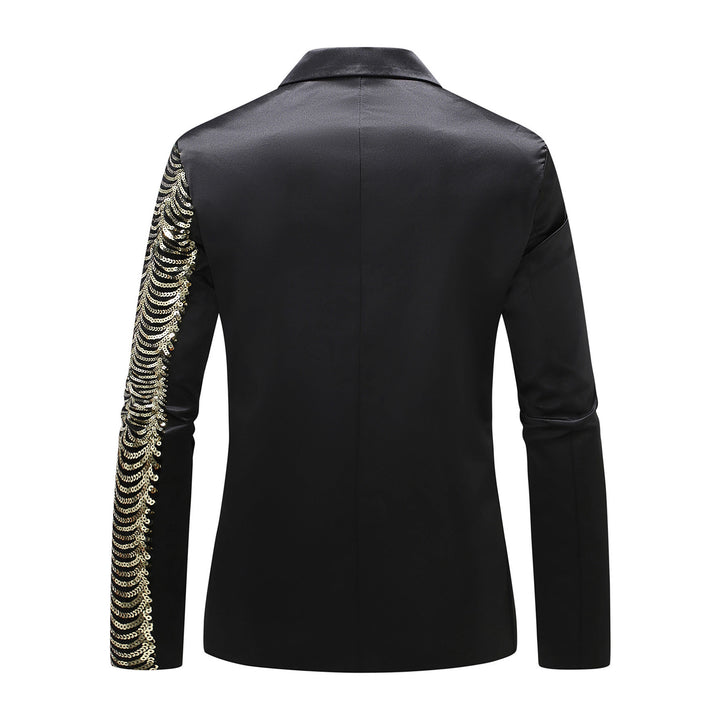 Herren eleganter Glitzerblazer mit asymmetrischem Design Echoarchiv